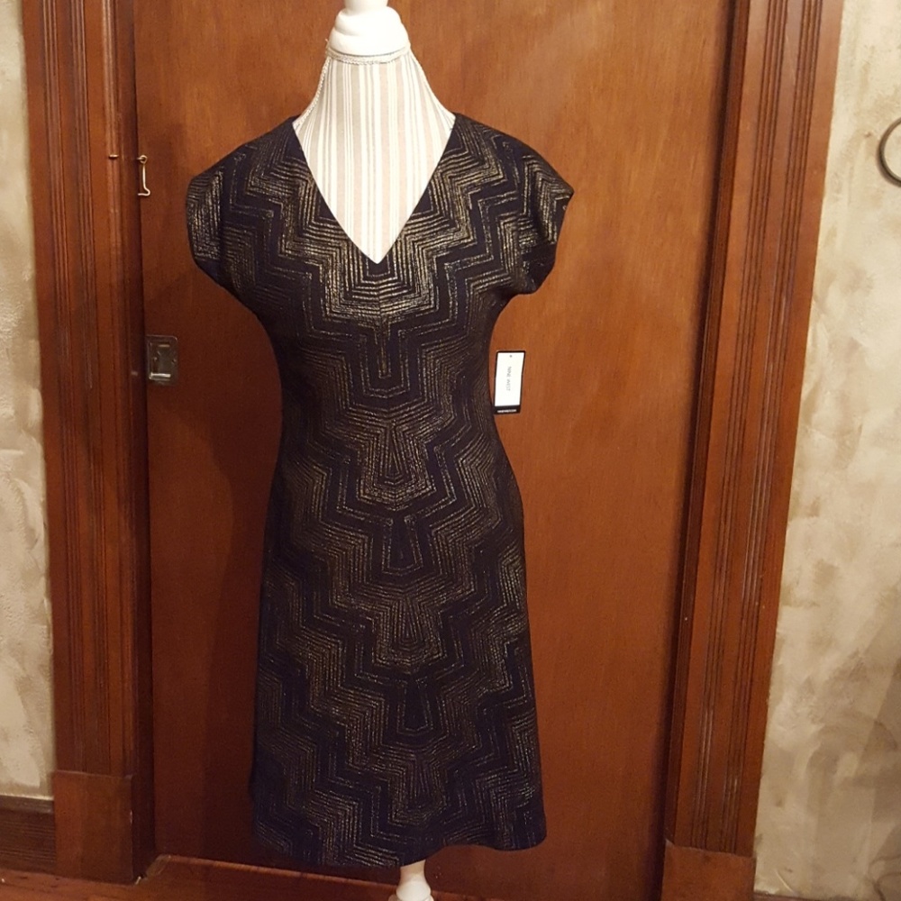 NWT Nine West Black Gold Dress size 2